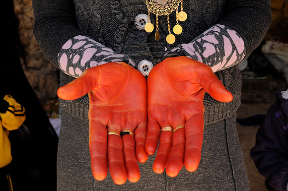 Dyed Hands for Yezidi New Year (Sere Sal), Lalish (2012)