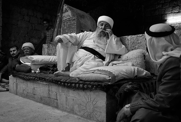 Baba Sheikh in the Sanctuary's Inner Courtyard, Lalish (2012)